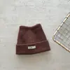 Sombrero Infantil Coreano del Sur de Otoño Nuevo Estilo Otoño/Invierno Ins Súper Lindo Sombrero de Punto con Orejas de Gato Sombrero de Lana para Bebés Niños Niñas