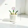 Plantas en maceta de vidrio Zibo, flores de diciembre, ramos de flores artificiales, flores de vidrio para cumpleaños, decoraciones de escritorio, adornos blancos, Día de la Madre transfronterizo