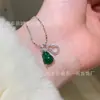 Atacado de fábrica pequeno vermelho departamento material perigoso natural yang verde cabaça jade contas colar pingente s925 prata incrustação moda