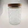 Cocina Flor de Ciruelo Vidrio Sellado Tarro Grano Grueso Botella Tapa de Bambú Tarro de Té Transparente Vidrio Tarro de Almacenamiento Tarro de Dulces Madera de Acacia