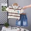 Conjunto de Ropa de Verano para Niños 2026 Nuevo Estilo Bebé Lactante Delgado Camisa POLO de Manga Corta Conjunto de Dos Piezas Ropa Guapa para Bebé Moderna