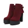 34-43 Otoño/Invierno Botines Cortos de Ante para Mujer Punta Redonda Suela Gruesa Antideslizante Transfronterizos Tallas Grandes Impermeables Plataforma Botas Martin para Mujer