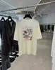 DestacadoCorriste 26 Camiseta de Manga Corta Oversize Estampada Estilo Resort de Isla Lavada con Enzimas Algodón Lino Nuevo Estilo de Otoño Temprano