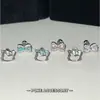 Pokek Mi Gatito Lindo Gatito Hello Kitty Moño Completo de Diamante Hélice de Oreja Acero de Titanio Perforación de Oreja.