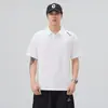 Ropa de Hombre Xintang Camisa Polo Simple de Manga Corta para Hombre de Estilo Americano con Cuello de Cremallera y Artesanía de Silicona 3D