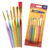 Directo de Fábrica Nylon Lana Plástico Color Varilla Niños DIY Pincel Pluma para Uñas Tiza al Agua Pincel de Aceite Traje de 6 Piezas