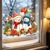 Adesivos eletrostáticos de Natal em desenho animado para janelas, adesivos para vitrines, para uso em shoppings, lojas e casas, para decorações de feriado, adesivos de vidro sem cola