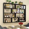 Estante de Vino de Pared, Gabinete de Vino Sencillo, Estante de Vino de Pared para Restaurante de Múltiples Niveles, Gabinete Colgante Creativo para Hotel, Estante de Almacenamiento, Estantería