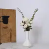 Jarrón de Cerámica Creativo con una Abertura Pequeña, Superficie Brillante Abstracta, Decoración Suave para el Hogar para Entrada, Mesa, Mueble de TV, Adorno Decorativo, Recipiente para Flores