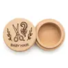 Caja de Dientes de Bebé en Stock, Caja Redonda de Madera de Haya para Guardar Dientes, Caja de Almacenamiento para Cordón Umbilical y Cabello de Bebé, Caja de Recuerdos de Dientes de Bebé para Niños