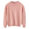 Suéter de cachemira para niños de doce agujas, liso, cuello semi-alto, mismo estilo para niños y niñas, suéter grueso de otoño e invierno, top interior de color sólido