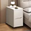 Mesita de noche de madera maciza sin montaje, mini armario de almacenamiento ultradelgado, gabinete de hueco para mesita de noche de dormitorio simple de lujo ligero para el hogar