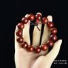 Pulsera de Cuentas de Buda de Ojo de Gato de Palo de Rosa para Hombre 2.0 Sándalo Rojo Brasileño Joyería Artística Pulsera 108 Cuentas de Oración Artesanía Fina