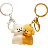 Novo Criativo Fofo Linha Casal de Filhotes Pingente de Chaveiro Magnético Presente Boneca Desenho Animado Pingente para Mochila Escolar