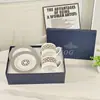 Conjunto de Xícara e Pires de Café Estilo Hepburn Feminino Ouge W, Caneca Listrada Retrô, Prato de Jantar Estilo Ocidental, Conjunto para Chá da Tarde
