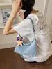 Bolso de Hombro Cruzado de Gran Capacidad para Niñas y Estudiantes, Verano 2026, Bolso Cruzado de Mezclilla, Bolso de Hombro Artístico Versátil