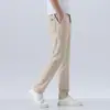 Pantalones casuales de verano finos y versátiles para hombre, de corte recto y holgado, con cintura elástica, ligeros y transpirables, de estilo moderno transfronterizo