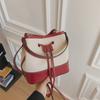 Bolso Tote Cubo Nuevo de Tela para Mujer con Bloques de Color Moda Callejera Texturizado con Cordón para Hombro y Cruzado