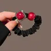 Goma para el pelo de alta elasticidad con pedrería y perlas, Diadema elástica para mujer, No daña el pelo, Adecuada para peinados de coleta y moño
