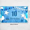 Tela de Fondo para Cumpleaños Número 10 Transfronteriza Banderín Creativo Bandera Fiesta Feliz Cumpleaños Tela Colgante Cortina de Fiesta