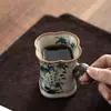 Horno Ru Difengbao Cuadrado Taza de Cerámica para Té y Café Taza de Cerámica para Uso en Casa Gran Capacidad Asa Taza de Té Caja de Regalo Set