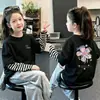 Camiseta de manga larga para niña 2026 primavera y otoño, top elegante para niñas pequeñas, aspecto de dos piezas, camiseta base de algodón puro para niños