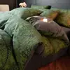 Conjunto de cama de quatro peças em algodão escovado espesso estilo vintage, conjunto de quatro peças em algodão puro estilo francês, lençol de elástico com toque de alta qualidade