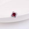 Novos brincos femininos japoneses e coreanos de aço titânio com micro incrustações de moissanite vermelha atacado AliExpress wish cross-border pequenos brincos