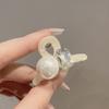 Corea del Sur Dongdaemun 2024 Principios de Verano Nuevo Rosa Blanco Perla Pedrería Flequillo Pinza para el Cabello Pinza Rota para el Flequillo
