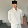 Suéter Masculino Estilo Old Money Tricô Textura Trançada Gola Meia-Alta Zíper Malharia de Alto Padrão Outono Inverno Fábrica Transfronteiriça Venda por Atacado
