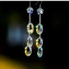 Nuevos Pendientes de Borla de Cristal de Medianoche Pendientes Largos Súper de Hada Pendientes Elegantes Japoneses y Coreanos Moda Nueva Moda Mujer