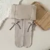 Leggings de Invierno Engrosados con Felpa para Niños Protección de Cintura para Niñas Calcetines de Capa Base de Malla Larga con Rayas y Lazo