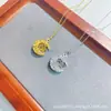 Popular Hielo Triturado Estrella de Hielo Luna de Ensueño Luna Collar Versátil Cadena de Clavícula en Forma de Corazón Joyería de Gama Alta Venta al por Mayor