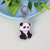 Chaveiro Pingente Panda de Desenho Animado em Acrílico Pequeno Presente Pingente Decorativo Estudante 2D Fofo Acessórios para Chaveiro