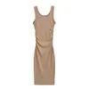 Estilo Pura Luxúria Sexy Saia Plissada Cobre Quadril Feminina Design de Nicho Fenda Saia Colete Vestido Mid-Length de Alças