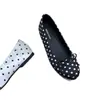 Sapatilhas de Poá com Laço Estilo Francês para Mulheres 2026 Novos Mocassins Slip-On Rasos com Bico Redondo Estilo Francês