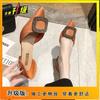 Zapatos de Tacón Alto de Aguja de Punta para Mujer Primavera y Verano 2025 Nuevo Estilo Hada Versátiles Planos Tacón Medio Boca Baja Huecos Zapatos de Mujer