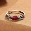 Anillo de calabaza de trigo de estilo étnico vintage para mujer, exquisito anillo de pegamento antiguo, elegante y a la moda, combina con todo.