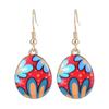 Aretes de Huevo de Pascua con Estampado de Dibujos Animados Europeos y Americanos Transfronterizos, Aretes Nicho de Lujo Ligero de Alta Gama, Aretes Lindos