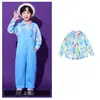 Conjunto de Overoles Azules para Actuación de Porristas Infantiles para la Ceremonia de Apertura de la Reunión Deportiva de Estudiantes de Primaria Uniforme de Clase de Porristas
