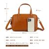 Estilo Superior Diseño Vintage Sentido Bolso de Bolos para Mujer Cuero de Vaca Capa Superior Bolso Cuadrado Pequeño Bolso de Mano Simple para Viajes en Stock