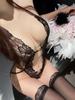 Gui Yun Lingerie Sexy Hot Sexy Renda Macacão com Decote Halter Puro Desejo com Abertura no Gancho Pijama Apaixonado Livre Europa e América