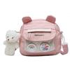 Bolso de hombro con diseño de oso y conejo de dibujos animados, bolso de compras para chicas, bolso de hombro para estudiantes universitarios, bolso de tela de nailon con dibujos animados