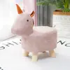 Banqueta de Animal Tecido Tecnológico Banqueta Desenho Animado Infantil Sala de Estar Celebridade da Internet Criativa Madeira Maciça Banqueta para Trocar Sapatos Pequena Baixa Atacado