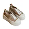 Zapatos casuales para mujer mollykiki de plataforma con cordones, estampado de leopardo, bordes ondulados, punta grande, suela gruesa, que aumentan la altura