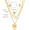 Collares Apilados Personalizados Retro Europeos y Americanos con Forma de Corazón Estrella Ojo del Diablo Acero Inoxidable Joyería Cadena para el Cuello Joyería