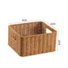 Cesta de Armazenamento para Gabinete Kens Mesa de Centro Japonesa Caixa de Diversos Rattan Sintético Trançado Cesta de Armazenamento para Entrada Casa Caixa de Armazenamento para Mesa