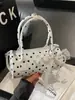 Nova Bolsa Pequena de Mão Transversal de Bolinhas, Versátil Bolsa Boston Almofada Color-Blocking Estilosa, Bolsa Cilíndrica Versátil para o Dia a Dia