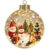 Adorno de bola luminosa transparente navideño transfronterizo, bola de cristal 3D, decoración de escena de ambiente festivo para árbol de Navidad, adorno colgante