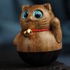 Suministro de Vaso de Madera de Nanmu Dorado de Sichuan con Forma de Gato, Juguete Creativo, Adorno de Mano, Colgante para Teléfono Móvil